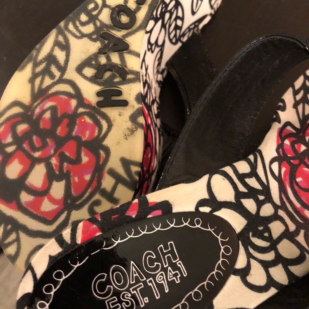 Coach wedge flipflops/sandals size 5.5